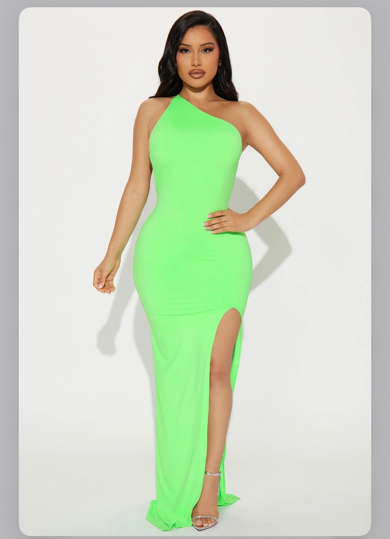 Neon Green Backless Maxi Dress Size L