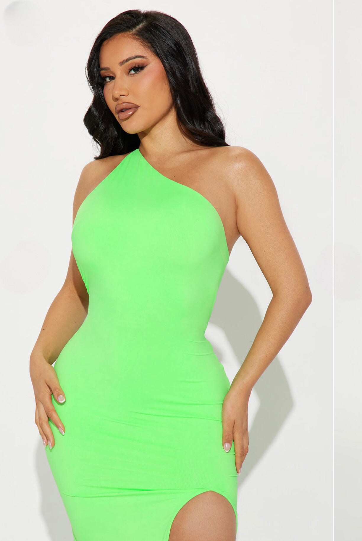 Neon Green Backless Maxi Dress Size L