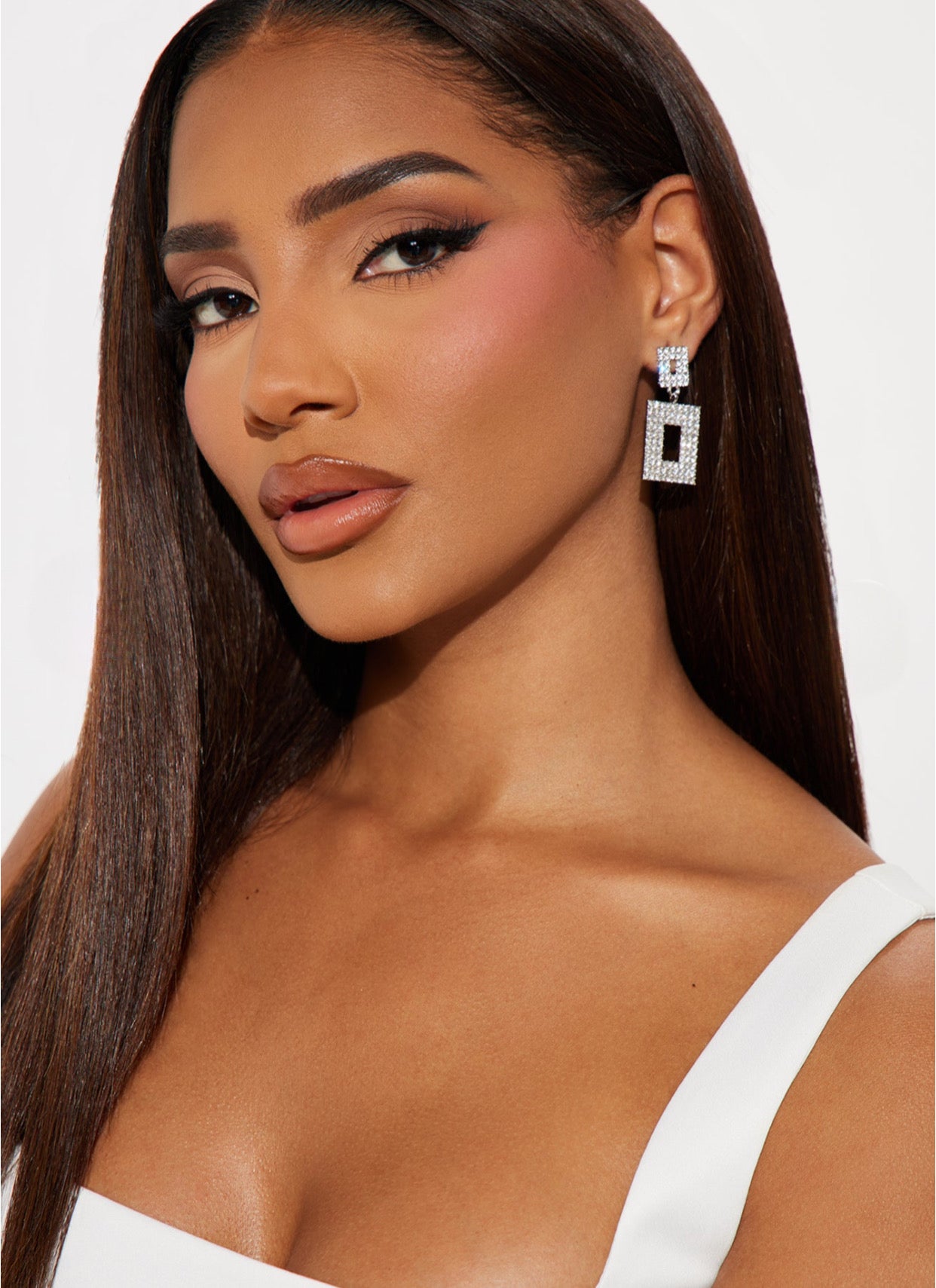 Elegant Silver Dinner Event Statement Earrings-Small