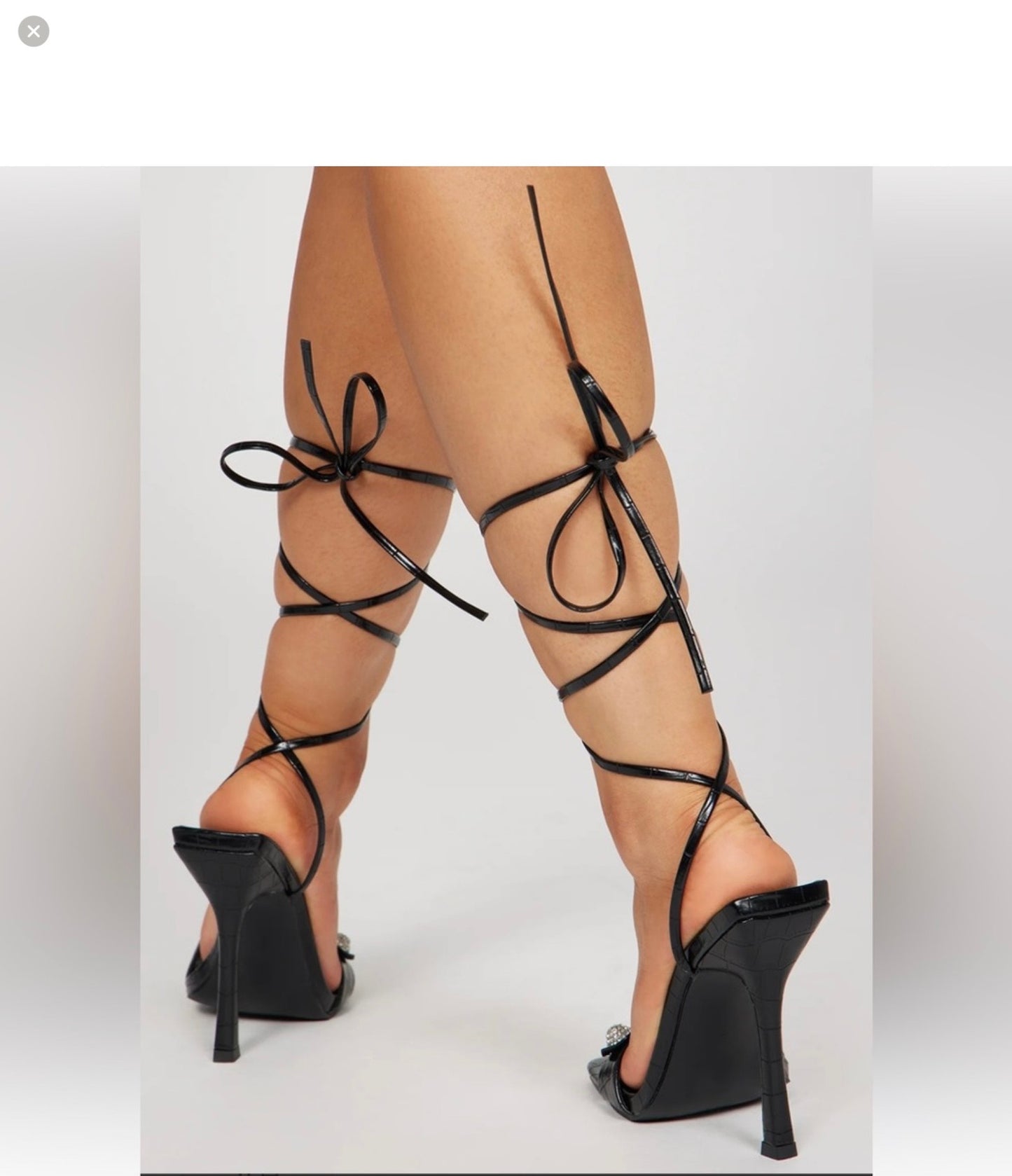 Black Wrap Up Heeled Sandals Size 9