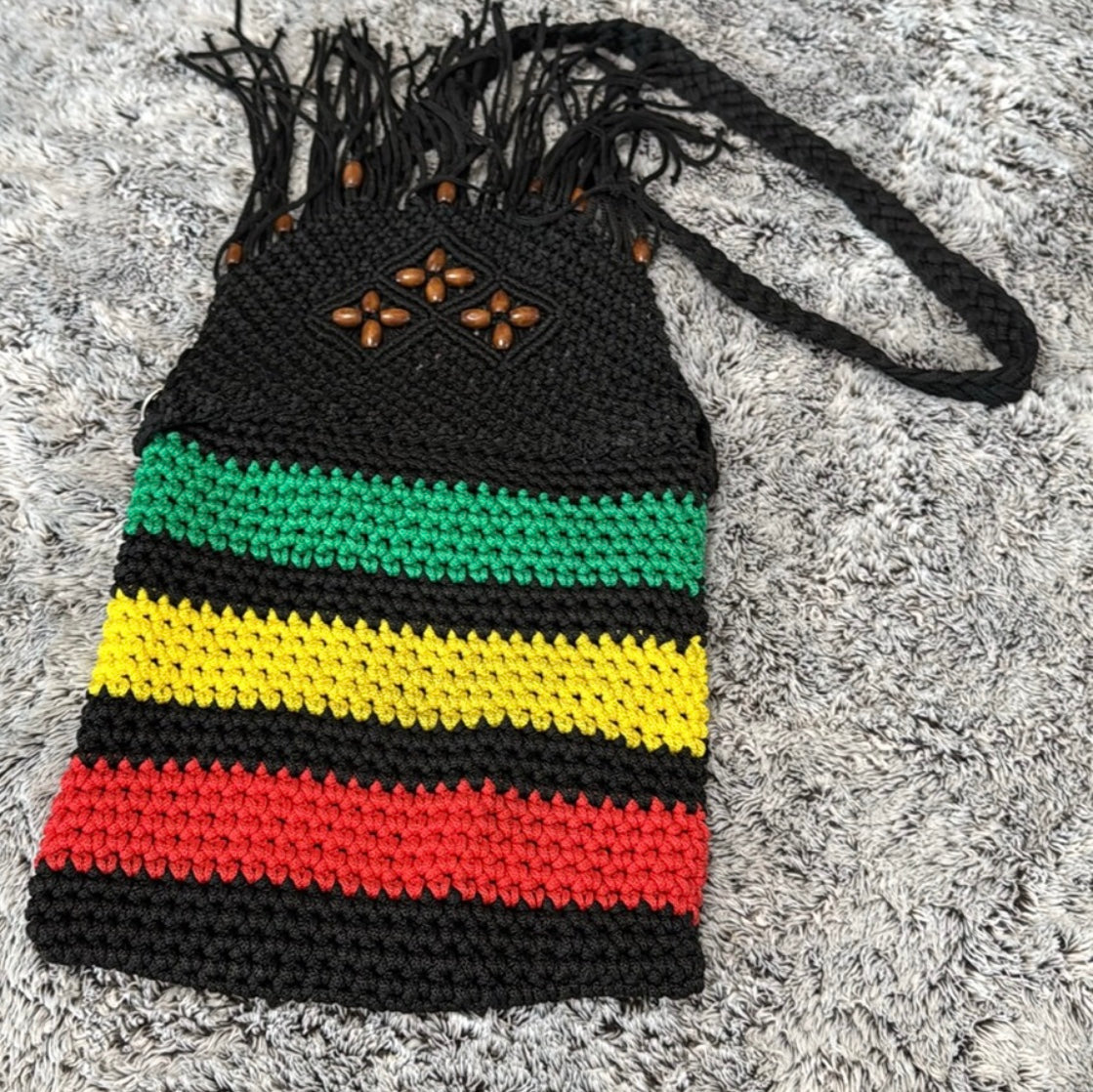 Jamaican beaded Crossbody Purse