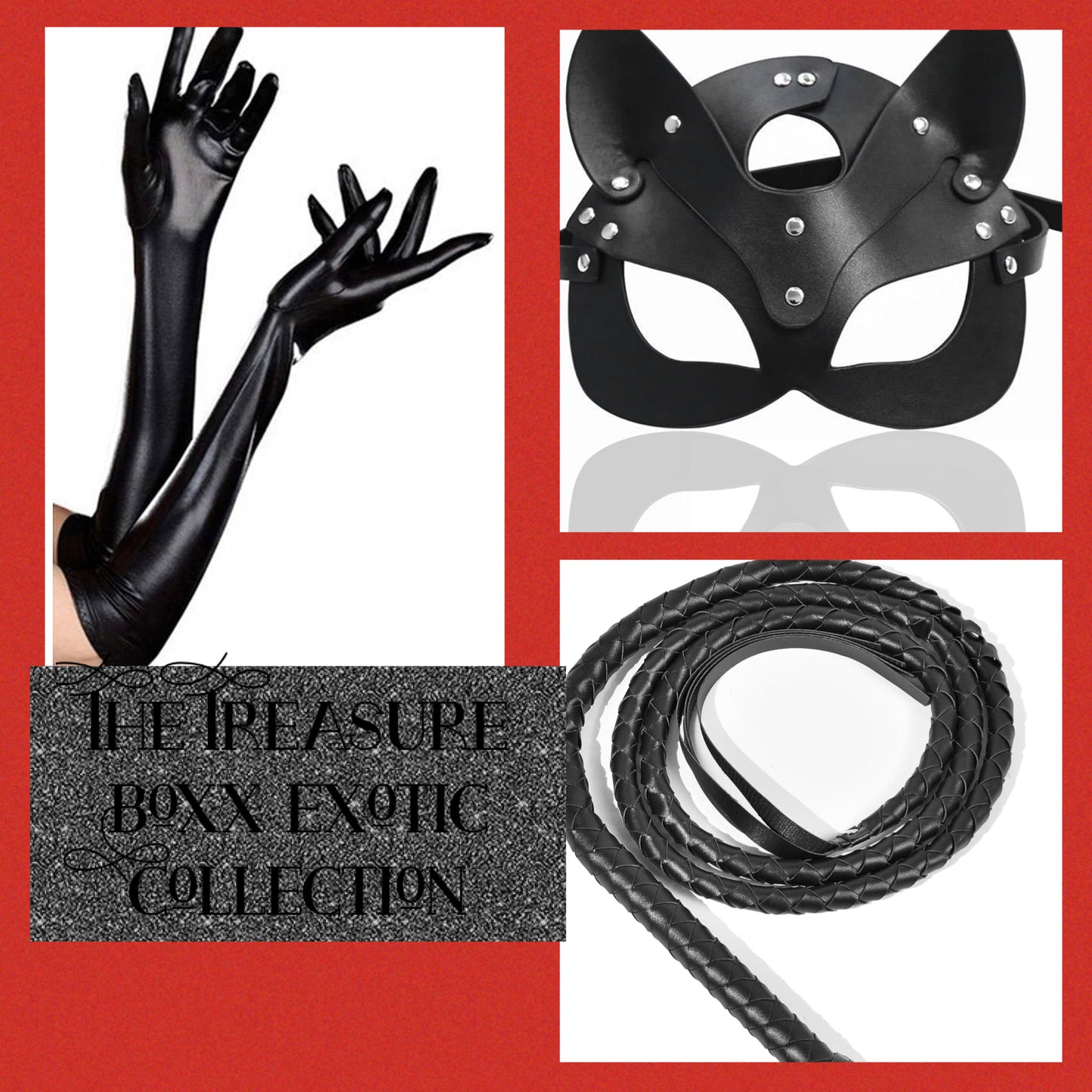 Black Leather Intimate Accessory Set