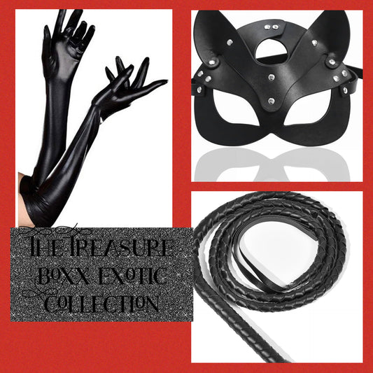 Black Leather Intimate Accessory Set