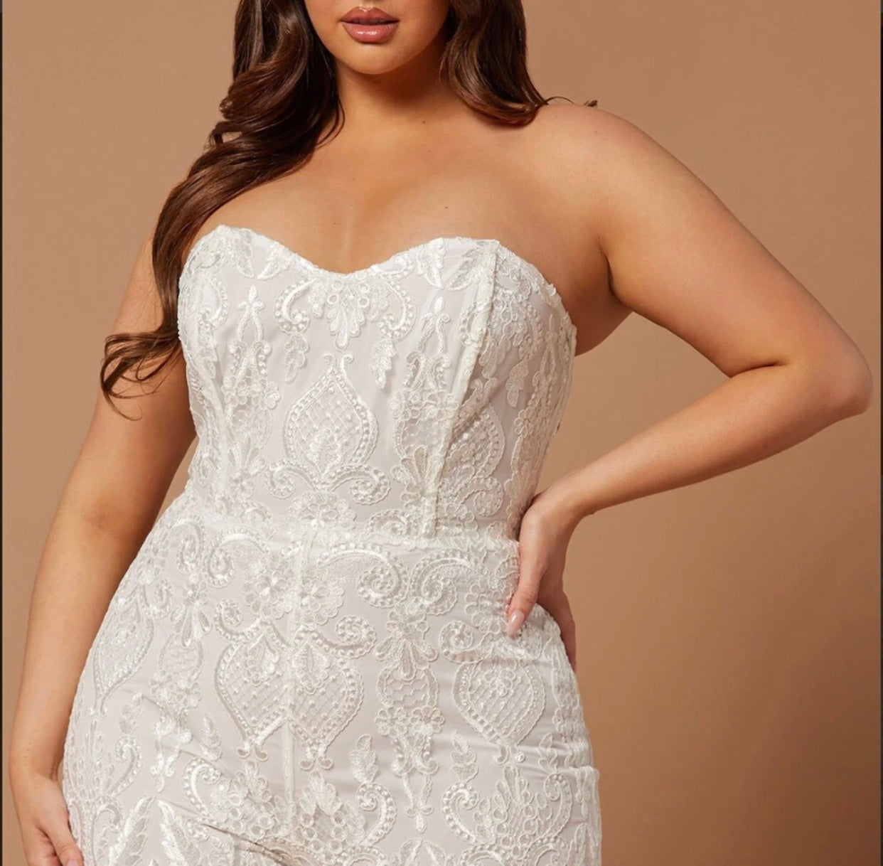 Plus Esther Sequin Embroidered Jumpsuit - 3X