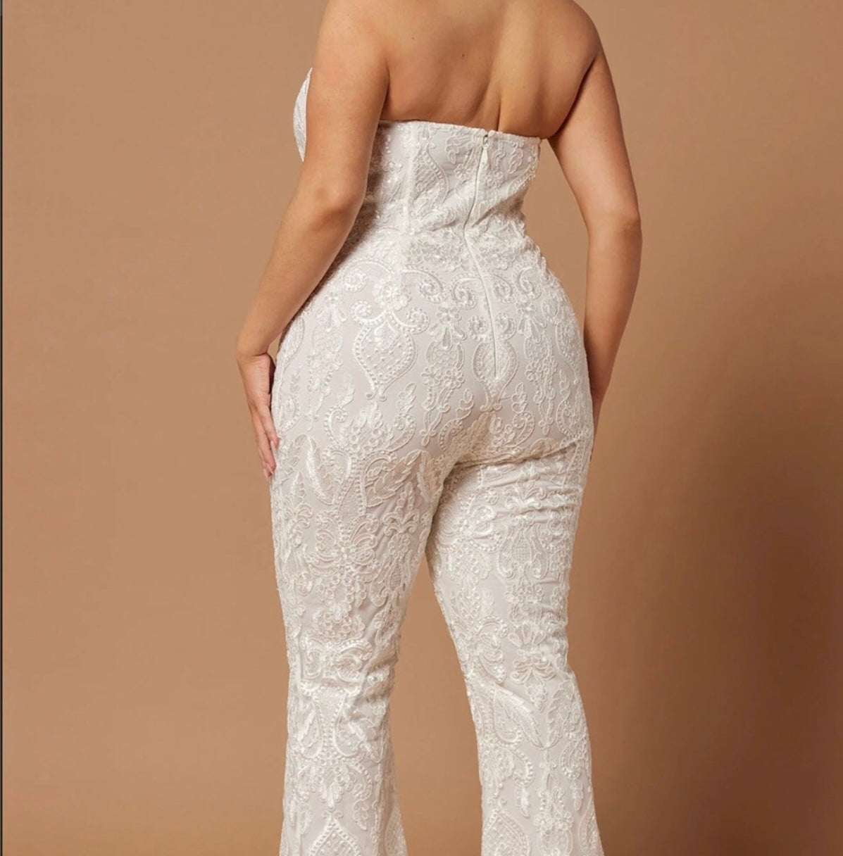 Plus Esther Sequin Embroidered Jumpsuit - 3X