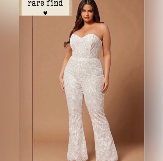 Plus Esther Sequin Embroidered Jumpsuit - 3X