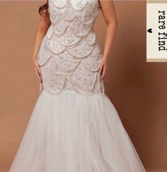 Plus Diamond&Pearl Gown