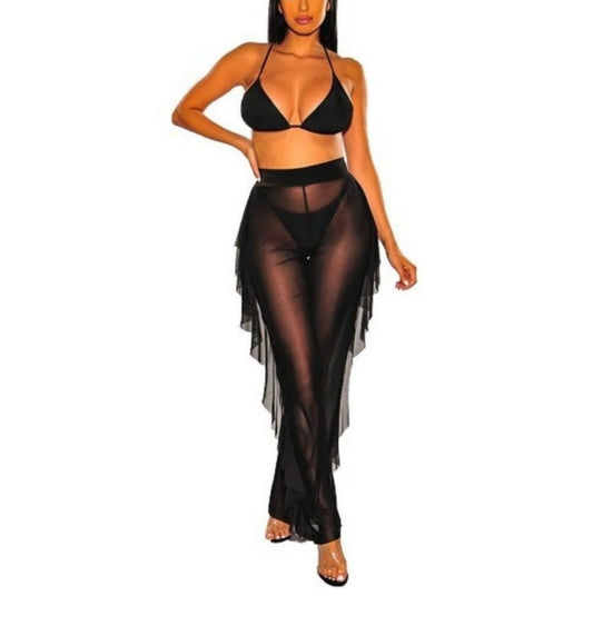 Sheer Ruffle Pants Cover up Size XL