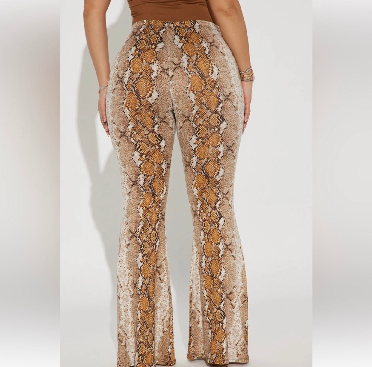 Snake Print Flare Pants Size L